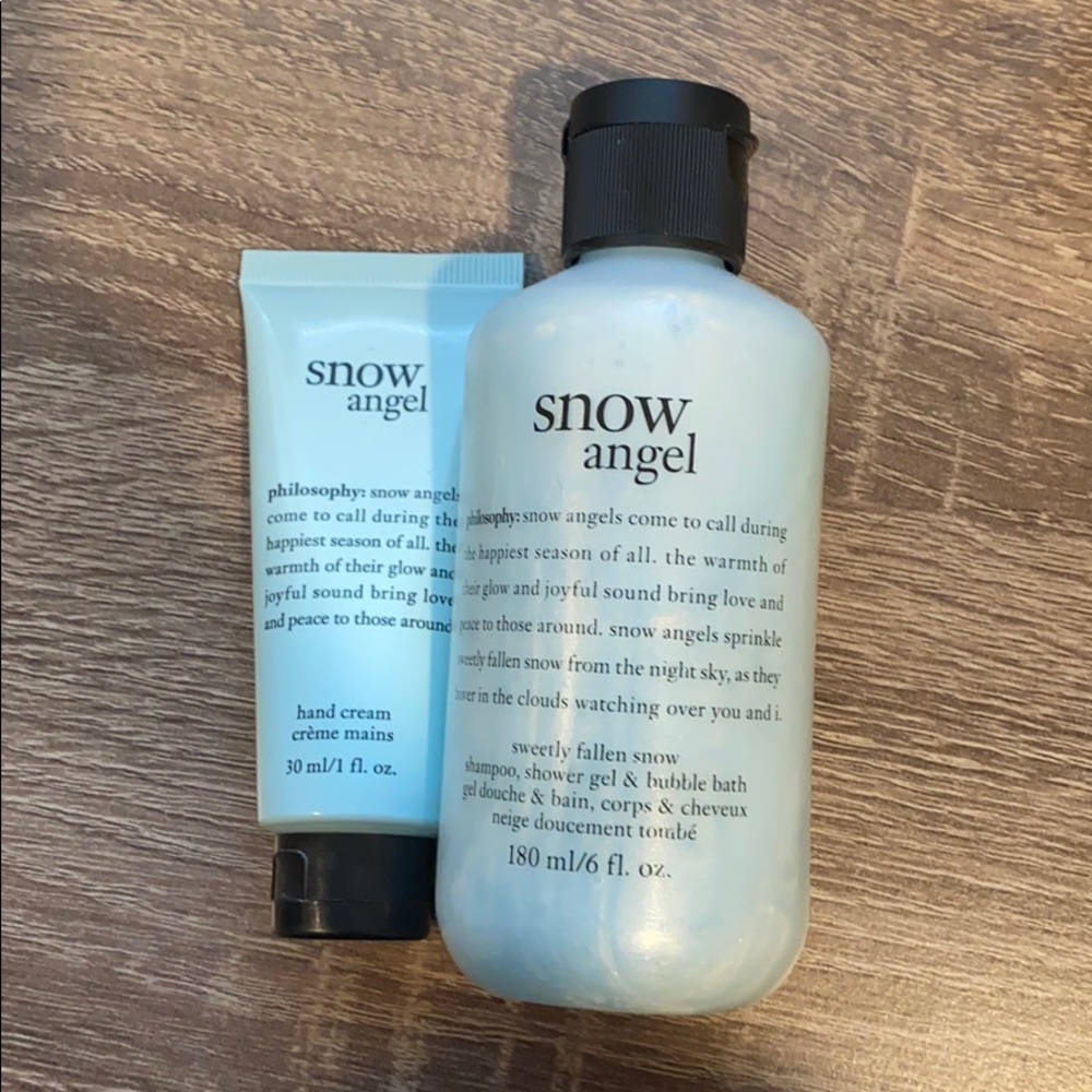 Philosophy hand cream and shower gel.